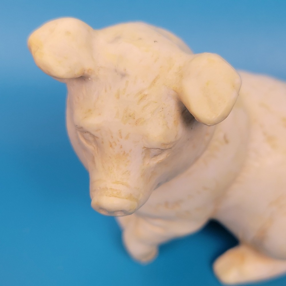 Vintage Hen-Feathers Happy Pig‎ Hog Figurine Fiberstone Resin Stone 3" Whimsical - Picture 5 of 9